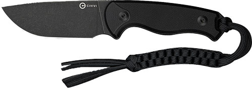 CIVIVI KNIFE TIMBERBARK 3.2" - FIXED BLACK/BLACK G10 STNWASH — view 1