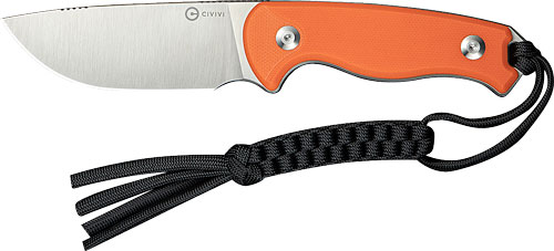 CIVIVI KNIFE TIMBERBARK 3.2" - FIXED ORANGE/SATIN G10 STNWASH — view 1