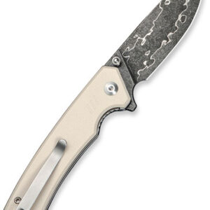 CIVIVI KNIFE MERIT 3.28" IVORY - G10/DAMASCUS LINER LOCK — view 3