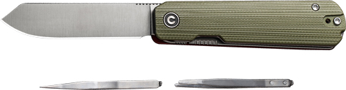 CIVIVI KNIFE SENDY 2.83" - MILLED GREEN/RED G-10 CLAM PK — view 1