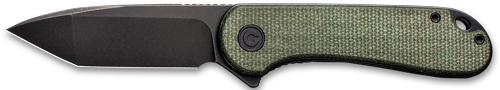 CIVIVI KNIFE ELEMENTUM 2.96" - GREEN MICARTA/BLACK D2 CLAM PK — view 1