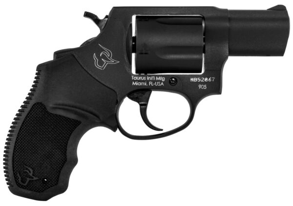 Taurus 2905021 905  9mm Luger 5rd 2" Barrel, Overall Matte Black Oxide Metal Finish,  Finger Grooved Black Rubber Grip & Fixed Sights — view 1