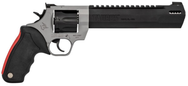 Taurus 2357085RH Raging Hunter  357 Mag 7rd 8.38" Matte Black Oxide Cylinder & Barrel Matte Stainless Steel Frame Black Rubber with Integrated Red Cushion Insert Grip — view 1