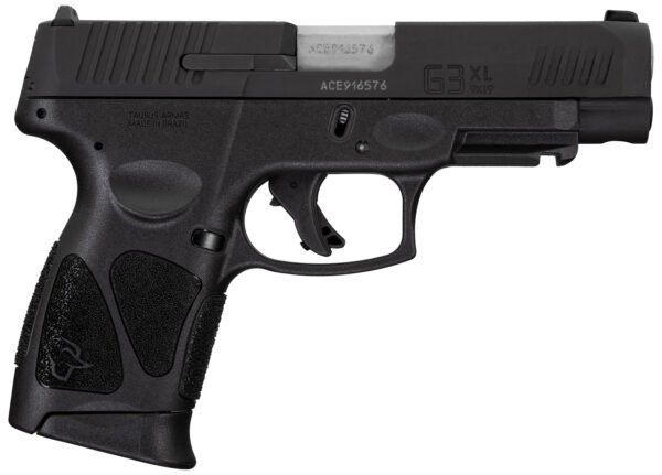 Taurus 1G3XLSR9041 G3XL  Compact Frame 9mm Luger 12+1 4" Matte Stainless Steel Barrel, Matte Black Tenifer Serrated Steel Slide, Black Polymer Frame w/Picatinny Rail, Black Polymer Grip, Right Hand — view 1