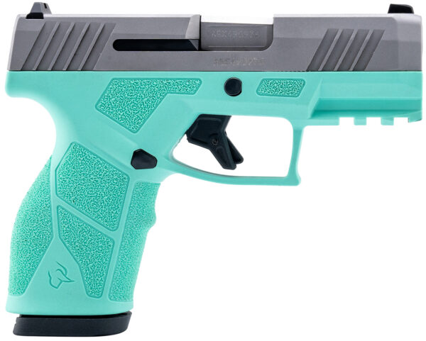 Taurus 1-GX2939C GX2  9mm Luger 13+1 3.37" Matte Stainless Steel Barrel, Matte Serrated Stainless Steel Slide, Cyan Polymer Frame w/Picatinny Rail, Polymer Grip — view 1