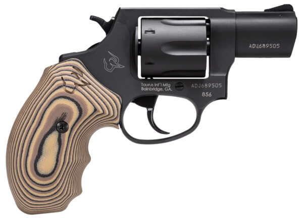 Taurus 2-85621VZ19 856  Small 38 Special 6 Shot 2" Matte Black Carbon Steel Barrel, Cylinder & Frame, Brown VZ Cyclone Grip, Transfer Bar Safety, Exposed Hammer — view 1