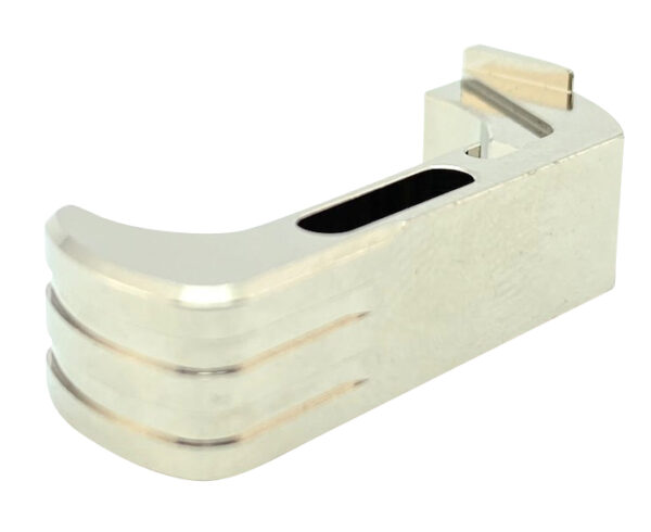 Cross Armory CRG5MCSV Mag Catch  Extended Compatible w/Glock Gen4-5 Silver Anodized Aluminum — view 1