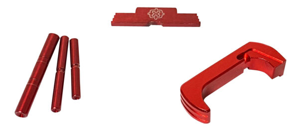 Cross Armory CRG5OKRD 3 Piece Kit  Extended Compatible w/ Glock 26 Gen5 Compatible w/Glock 17/19/26/34 Gen5 Red Anodized Steel/Aluminum — view 1