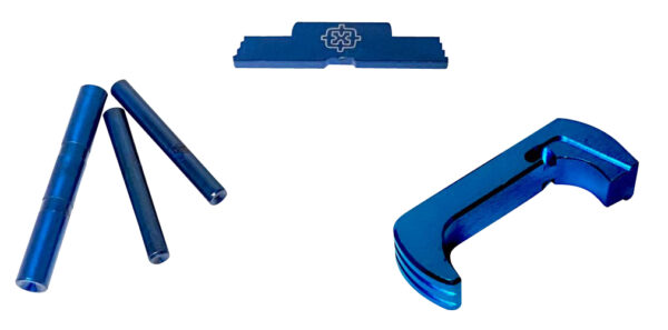 Cross Armory CRG5OKBL 3 Piece Kit  Extended Compatible w/Glock 17/19/26/34 Gen5 Blue Anodized Steel/Aluminum — view 1