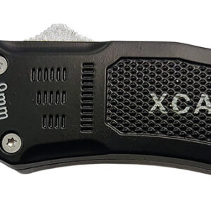 Xcaliber Knife Company  9mm  Small 2.75" OTF Drop Point Black 440C SS Blade, 3.91" Steel Handle