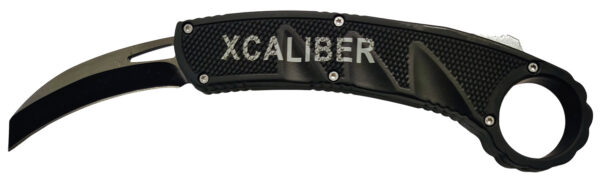 Xcaliber Knife Company  Karambit  3" OTF Reverse Tanto Plain Black 440C SS Blade, 5.75" Aluminum Handle — view 1