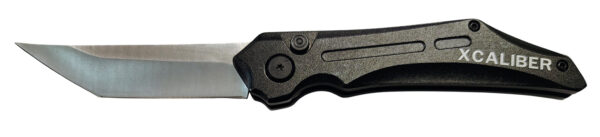 Xcaliber Knife Company  Switch Blade  3.50" Folding Tanto Plain Stainless D2 Steel Blade, 4.75" Black Aluminum Handle — view 1