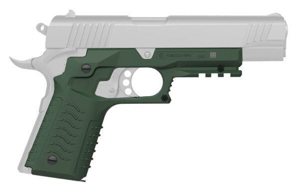 Recover Tactical CC3H03 Grip & Rail System  OD Green Polymer Picatinny for Standard Frame 1911 — view 1