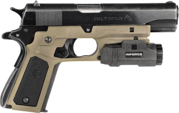 Recover Tactical CC3P0201 Frame Grip  Tan Polymer Frame with Interchangeable Black & Tan Panels for Standard Frame 1911 — view 1