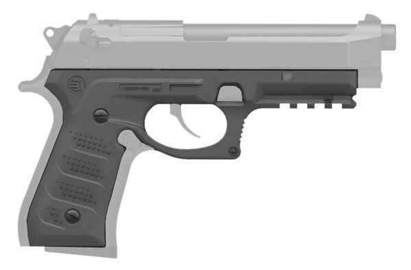 Recover Tactical BC2-04 Grip & Rail System  Gray Polymer Picatinny  for Most Beretta 92 & M9 Models — view 1