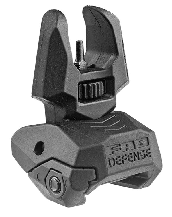FAB Defense FXFBS Front Back-Up Sight  for AR-15/ M16/ M4 Low Folded Profile Spring-Locked Deployment Black Polymer & Metal — view 1