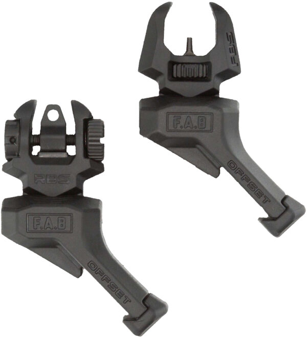 FAB Defense FXFRBSOSB Front and rear Set of Offset Flip-Up Sights  Black — view 1