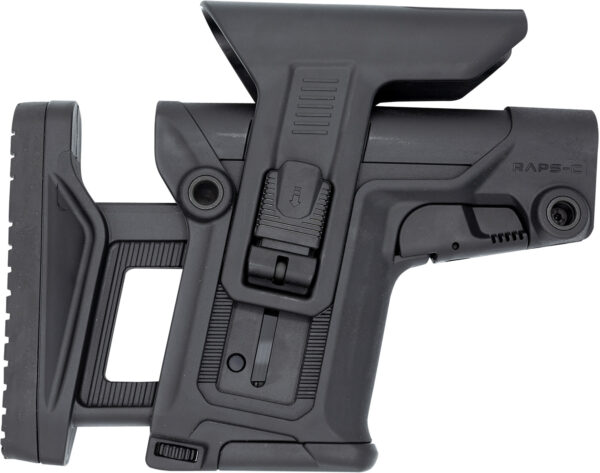 FAB Defense FXRAPSCB RAPS Rapid Adjustment Precision Stock-Collapsible Fits Mil-Spec/Commercial Buffer Tubes Integrated Cheek-Rest & Adjustable LOP Ambidextrous 1Latch System Black Polymer — view 1