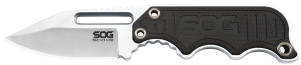 S.O.G SOG-NB1002-C Instinct Mini 1.90" Fixed Clip Point Plain Satin Polished 5Cr15MoV SS Blade Black/Silver G10/SS Handle Includes Lanyard/Sheath — view 1