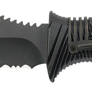 S.O.G SOGSS1003CP Seal Strike 4.90" Fixed Clip Point Part Serrated AUS-8A SS Blade Black Textured GRN/SS Handle Includes Belt Clip/Sheath