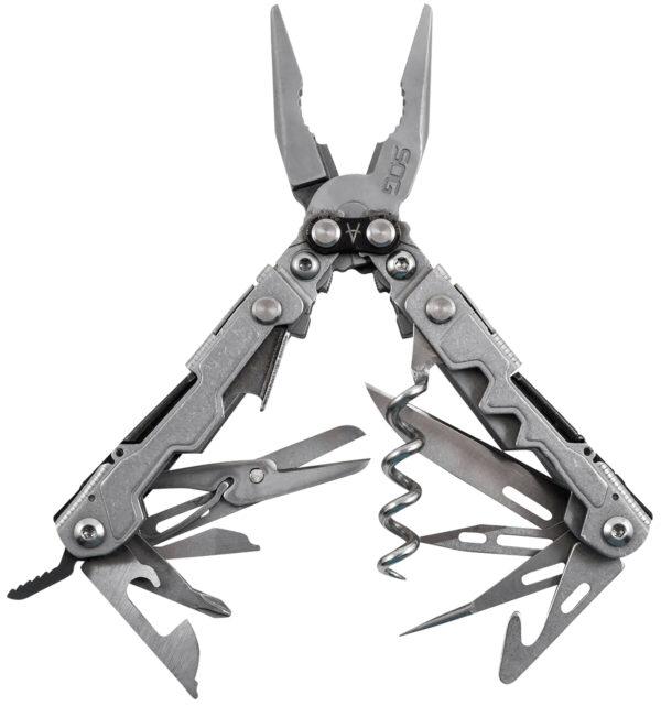 S.O.G SOG-PL1001-C PowerLitre  Stonewashed 5Cr15MoV Stainless Steel 5.10" Long Features 19 Tools — view 1