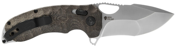 S.O.G SOG12270157 Kiku XR 3.03" Folding Tanto Plain Satin CTS XHP Steel Blade Deep Textured Green Linen Micarta Handle Includes Belt Clip — view 1