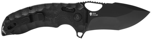 S.O.G SOG12270257 Kiku XR 3.03" Folding Tanto Plain Satin CTS XHP Steel Blade Deep Textured Black Linen Micarta Handle Includes Belt Clip — view 1