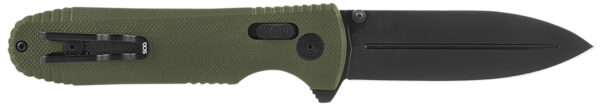 S.O.G SOG12610257 Pentagon XR 3.60" Folding Spear Point Plain Black TiNi Cryo CTS XHP Blade/OD Green G10 Handle Includes Pocket Clip — view 1