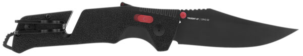 S.O.G SOG11120141 Trident AT 3.70" Folding Clip Point Plain Black TiNi Cryo D2 Steel Blade/Black w/Red Accents GRN Handle Features Line Cutter/Glass Breaker — view 1