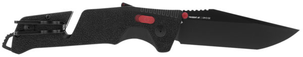 S.O.G SOG11120441 Trident AT 3.70" Folding Tanto Plain Black TiNi Cryo D2 Steel Blade/Black w/Red Accents GRN Handle Features Line Cutter/Glass Breaker — view 1