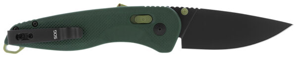 S.O.G SOG11410441 Aegis AT 3.13" Folding Drop Point Plain Black TiNi Cryo D2 Steel Blade/Forest w/Moss Accents GRN Handle — view 1