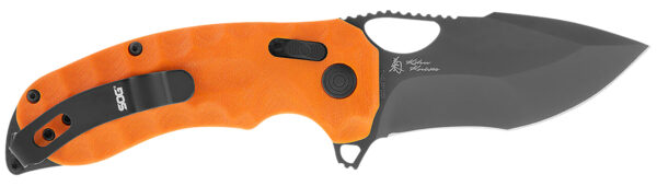 S.O.G SOG12270357 Kiku XR LTE 3.02" Folding Tanto Plain Cryo CTS XHP Blade Deep Textured Blaze Orange G10 Handle Includes Belt Clip — view 1