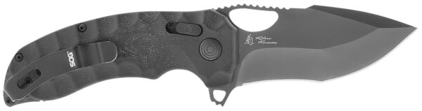 S.O.G SOG12270457 Kiku XR LTE 3.02" Folding Tanto Plain Cryo CTS XHP Blade Deep Textured Black Linen Micarta Handle Includes Belt Clip — view 1