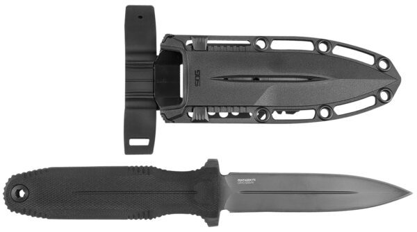 S.O.G SOG17610157 Pentagon FX 4.77" Fixed Spear Point Plain Black Titanium Nitride Cryo CPM S35VN Blade/G10 Blackout Handle — view 1