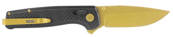 S.O.G SOGTM1033BX Terminus XR LTE 2.95" Folding Clip Point Plain Gold TiCN Cryo CPM S35VN Steel Blade Black G10/Carbon Fiber Handle Features Box Packaging Includes Pocket Clip — view 1