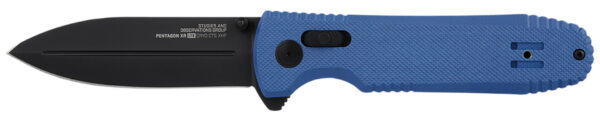 S.O.G SOG12610657 Pentagon XR LTE 3.60" Folding Spear Point TiNi Cryo CTS XHP Blade/Blue G10 Handle Includes Belt Clip — view 1