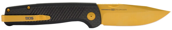 S.O.G SOGTM1007BX Terminus SJ LTE 2.90" Folding Plain Gold TiNi S35VN SS Blade, Graphite Textured G10 Handle — view 1