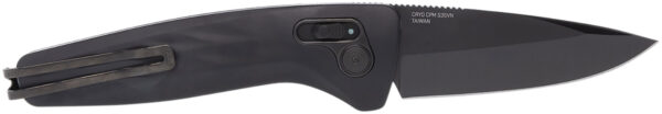 S.O.G SOG15730157 One-Zero Auto 3.10" Folding Plain Black Chrome CPM S35VN SS Blade/ Black Aluminum Handle — view 1