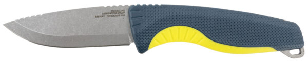 S.O.G SOG17410141 Aegis FX  3.70" Fixed Drop Point Plain Stonewashed 4116 Krupp SS Blade, Indigo w/Acid Accents GRN Handle, Includes Sheath — view 1