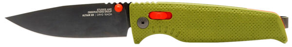 S.O.G SOG12790357 Altair XR 3.20" Folding Plain Bead Blasted Cryo CPM 154 SS Blade/ Field Green w/Stone Blue Accents GRN Handle — view 1