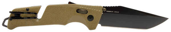 S.O.G SOG11121241 Trident AT 3.70" Folding Tanto Plain Black TiNi Cryo D2 Steel Blade, Flat Dark Earth Textured GRN Handle, Peg Box Pkg — view 1