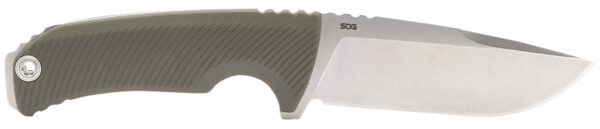 S.O.G SOG17060143 Tellus FX 4.20" Fixed Clip Point Plain Stonewashed Cryo 440C SS Blade, Olive Drab Textured GRN Handle, Blister Pkg — view 1