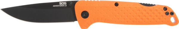 S.O.G SOG13110243 Adventure LB 3.50" Folding Plain Orange Black TiNi 5Cr15MoV Blade, Blaze Orange Textured GRN Handle — view 1