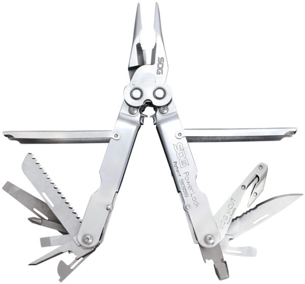 S.O.G SOG-S62N-CP PowerLock V-Cutter Polished 420 Stainless Steel 7" Long Includes Sheath — view 1