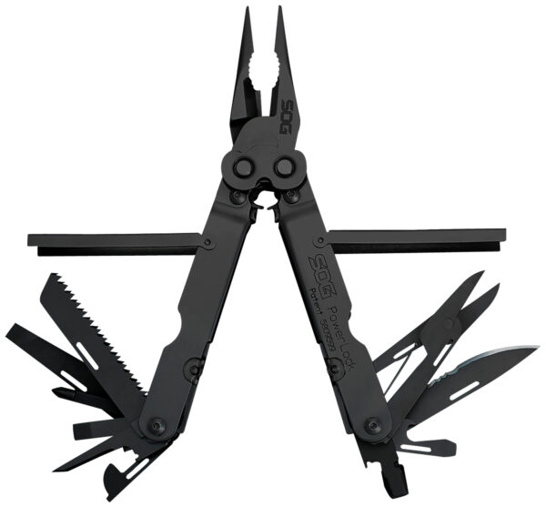 S.O.G SOG-B61N-CP Powerlock  Black Oxide 420 Stainless Steel 7" Long Features 18 Tools w/Sheath — view 1