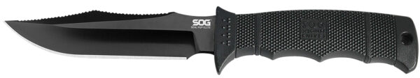 S.O.G SOGE37SNCP Seal Pup Elite 4.85" Fixed Clip Point Plain Black Hardcased TiCN AUS-8A SS Blade/Black w/Grip Lines GRN Handle Includes Lanyard/Sheath — view 1