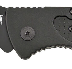 S.O.G SOGFF25CP Escape  3.40" Folding Clip Point Part Serrated Black Hardcased 9Cr18MoV SS Blade Black Anodized Aluminum Handle Includes Belt Clip