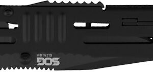 SOG KNIFE SLIM JIM BLACK TINI - BLACK CLIP POINT 3.18" BLADE — view 2