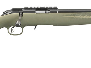 Ruger 8336 American Rimfire Sports South Exclusive Full Size 17 HMR 9+1 18" Satin Blued Steel Threaded Barrel & Alloy Steel Receiver w/Scope Rail, Green Fixed Synthetic Stock, Right Hand