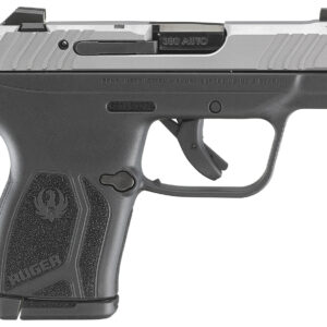 Ruger 13744 LCP Max  Compact 380 ACP 10+1 2.80" Black Oxide Steel Barrel, Matte Stainless Serrated Slide, Black Polymer Frame w/Serrated Trigger Guard w/Black Nylon Grip